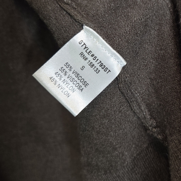 Pink Clover Open Front Pocket Cardigan Dark Olive Green Size Small - Picture 6 of 9